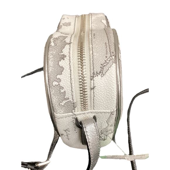 Alviero Martini Bag Women’s 1 Size Heart Shape Crossbody Leather World Map White - Picture 5 of 10